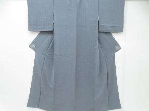 リサイクル　小紋　銀糸　変わり市松に笹文　着物